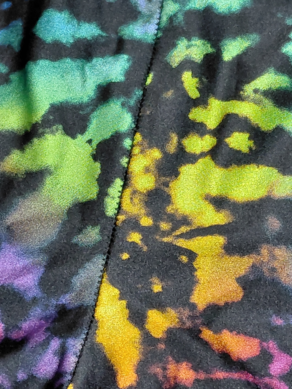 torrid Crop Black Multicolor Rainbow Tie-Dye Stretch Spandex Nylon Leggings - Picture 8 of 14